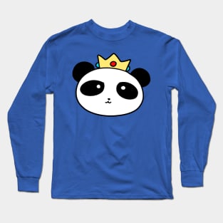 Crown Panda Face Long Sleeve T-Shirt